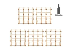 PROREGAL Modulares Weinregal Vinotega Mod HxBxT 36 x 36 x 24 cm 5 x 9 Flaschen Massives Eichenholz Geölt