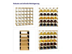 PROREGAL Flaschenregale^Modulares Weinregal Vinotega Mod Metal HxBxT 52,5 x 52,5 x 24,5 cm 5 x 5 Flaschen Massives Kiefernholz Geölt
