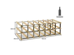 PROREGAL Modulares Weinregal Vinotega Mod Metal HxBxT 22,5 x 72,5 x 24,5 cm 7 x 2 Flaschen Massives Kiefernholz Natur