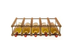 PROREGAL Flaschenregale^Modulares Weinregal Vinotega Mod Metal HxBxT 12,5 x 52,5 x 24,5 cm 5 x 1 Flaschen Massives Kiefernholz Geölt