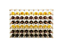 PROREGAL Modulares Weinregal Vinotega Mod Metal HxBxT 62,5 x 92,5 x 24,5 cm 9 x 6 Flaschen Massives Kiefernholz Natur