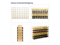 PROREGAL Metallregale^Modulares Weinregal Vinotega Mod Metal HxBxT 62,5 x 92,5 x 24,5 cm 9 x 6 Flaschen Massives Kiefernholz Geölt