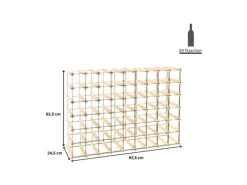 PROREGAL Metallregale^Modulares Weinregal Vinotega Mod Metal HxBxT 62,5 x 92,5 x 24,5 cm 9 x 6 Flaschen Massives Kiefernholz Geölt