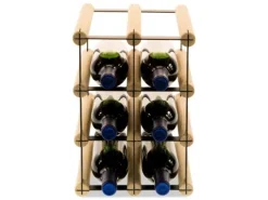 PROREGAL Modulares Weinregal Vinotega Mod Metal HxBxT 32,5 x 22,5 x 24,5 cm 2 x 3 Flaschen Massives Kiefernholz Natur