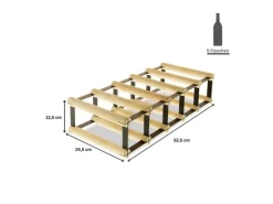 PROREGAL Flaschenregale^Modulares Weinregal Vinotega Mod Metal HxBxT 12,5 x 52,5 x 24,5 cm 5 x 1 Flaschen Massives Kiefernholz Natur