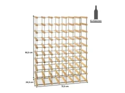 PROREGAL Flaschenregale^Modulares Weinregal Vinotega Mod Metal HxBxT 92,5 x 72,5 x 24,5 cm 7 x 9 Flaschen Massives Kiefernholz Natur
