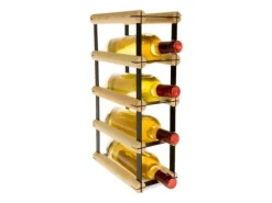 PROREGAL Flaschenregale^Modulares Weinregal Vinotega Mod Metal HxBxT 42,5 x 12,5 x 24,5 cm 1 x 4 Flaschen Massives Kiefernholz Natur
