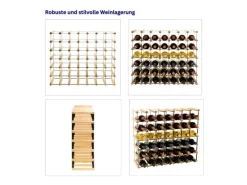 PROREGAL Modulares Weinregal Vinotega Mod Metal HxBxT 62,5 x 72,5 x 24,5 cm 7 x 6 Flaschen Massives Kiefernholz Geölt