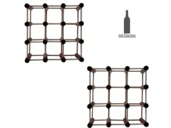 PROREGAL Flaschenregale^Modulares Weinregal Vinotega Mod HxBxT 36 x 36 x 24 cm 2 x 9 Flaschen Massives Kiefernholz Braun Geölt