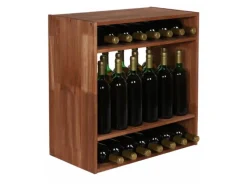 PROREGAL Modulares Weinregal Vincellar Mod HxBxT 60 x 60 x 30 cm Standflaschen Modul Für 32 Flaschen Massives Kiefernholz Geölt