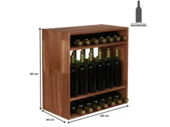 PROREGAL Modulares Weinregal Vincellar Mod HxBxT 60 x 60 x 30 cm Standflaschen Modul Für 32 Flaschen Massives Kiefernholz Geölt