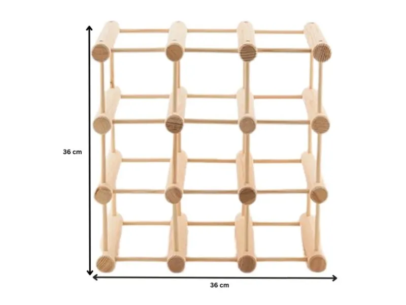 PROREGAL Flaschenregale^Modulares Weinregal Vinotega Mod HxBxT 36 x 36 x 24 cm 3 x 9 Flaschen Massives Kiefernholz Natur