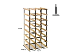 PROREGAL Flaschenregale^Modulares Weinregal Vinotega Mod Metal HxBxT 72,5 x 32,5 x 24,5 cm 3 x 7 Flaschen Massives Kiefernholz Natur