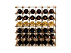 PROREGAL Flaschenregale^Modulares Weinregal Vinotega Mod Metal HxBxT 62,5 x 62,5 x 24,5 cm 6 x 6 Flaschen Massives Kiefernholz Geölt