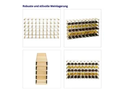 PROREGAL Modulares Weinregal Vinotega Mod Metal HxBxT 52,5 x 92,5 x 24,5 cm 9 x 5 Flaschen Massives Kiefernholz Geölt