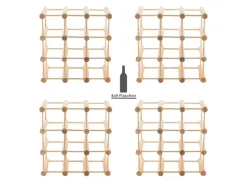 PROREGAL Modulares Weinregal Vinotega Mod HxBxT 36 x 36 x 24 cm 4 x 9 Flaschen Massives Eichenholz Natur