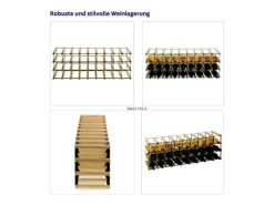 PROREGAL Flaschenregale^Modulares Weinregal Vinotega Mod Metal HxBxT 32,5 x 92,5 x 24,5 cm 9 x 3 Flaschen Massives Kiefernholz Natur