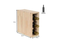 PROREGAL Flaschenregale^Modulares Weinregal Vincellar Mod HxBxT 30 x 12 x 30 cm Schmal Modul Für 3 Flaschen Massives Kiefernholz Natur