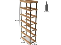 PROREGAL Flaschenregale^Modulares Weinregal Vinotega Mod Metal HxBxT 62,5 x 12,5 x 24,5 cm 1 x 6 Flaschen Massives Kiefernholz Geölt