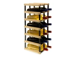 PROREGAL Modulares Weinregal Vinotega Mod Metal HxBxT 62,5 x 22,5 x 24,5 cm 2 x 6 Flaschen Massives Kiefernholz Natur