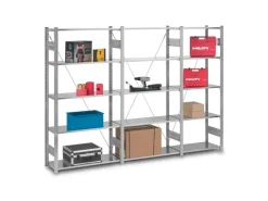 PROREGAL Büroregale^Profi Lagerregal Stecksystem T-Profil Grundregal HxBxT 250 x 100 x 30 cm Fachlast 125 kg Verzinkt