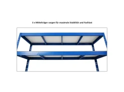 PROREGAL Schwerlastregal^Profi Schwerlastregal Rhino HxBxT 180 x 200 x 60 cm 5 Spanplatten-Ebenen 8mm Fachlast 500 kg