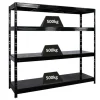 PROREGAL Regale Schwarz|Metallregale^Profi Schwerlastregal Rhino HxBxT 180x200x60cm 4 Stahlplatten-Ebenen Fachlast 500kg Schwarz Stecksystem Lagerregal Regalsystem