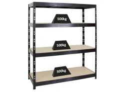 PROREGAL Profi Schwerlastregal Rhino HxBxT 180 x 160 x 60 cm 4 Spanplatten-Ebenen 8mm Fachlast 500 kg