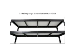 PROREGAL Regale Schwarz|Metallregale^Profi Schwerlastregal Rhino HxBxT 180 x 200 x 60 cm 5 Spanplatten-Ebenen 8mm Fachlast 500 kg