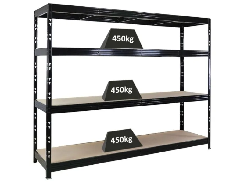 PROREGAL Profi Schwerlastregal Rhino HxBxT 180x240x60cm 4 Spanplatten-Ebenen 8mm Fachlast 450kg Stecksystem Lagerregal Regalsystem