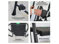 PROREGAL Profi-Trittleiter Klappbar Mit Handbügel Und Werkzeugablage 4 Stufen 160x51x87cm Traglast 150kg Stahl Schwarz Klappleiter Haushaltsleiter