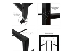 PROREGAL Regale Schwarz^Reifenregal CARERRA Auf Rollen HxBxT 115 x 111 x 40 cm Bis Zu 8 Reifen Auf 2 Ebenen Schwarz