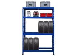 PROREGAL Metallregale^Reifenregal Tiger HxBxT 180 x 120 x 40 cm Bis Zu 12 Reifen auf 2 Ebene Und 2 Ablagen
