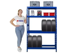 PROREGAL Metallregale^Reifenregal Tiger HxBxT 180 x 120 x 40 cm Bis Zu 12 Reifen auf 2 Ebene Und 2 Ablagen
