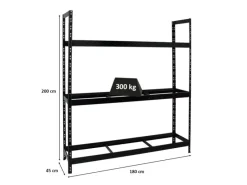 PROREGAL Regale Schwarz^Reifenregal Tiger XL HxBxT 200 x 180 x 45 cm bis zu 21 Reifen auf 3 Ebenen