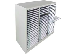 PROREGAL Bastelzubehör^Schubladencontainer Kobra mit 63 Schubladen HxBxT 88 x 80 x 35 cm Lichtgrau