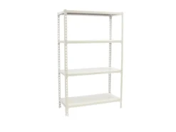 PROREGAL Schwerlastregal Mid Metal Shark HxBxT 150 x 120 x 30 cm Fachlast 200 kg Weiß