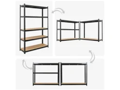 PROREGAL Schwerlastregal Ragnar für Gesamtlast 875 kg HxBxT 180 x 120 x 40 cm Kellerregal Steckregal Garagenregal Lagerregal