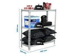 PROREGAL Metallregale^Schwerlastregal Small Metal Shark HxBxT 100 x 90 x 30 cm Fachlast 180 kg Verzinkt