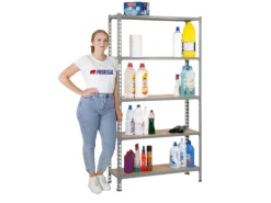 PROREGAL Schwerlastregal^Schwerlastregal Muli HxBxT 180 x 80 x 30 cm 5 Fachböden Fachlast 150 kg Verzinkt