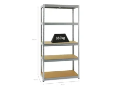 PROREGAL Schwerlastregal^Schwerlastregal Slim Elephant M HxBxT 180 x 90 x 60 cm 5 Ebenen Fachlast 350 kg