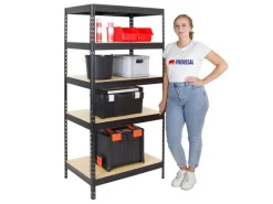 PROREGAL Schwerlastregal Rivet HxBxT 180 x 90 x 60 cm Fachlast 250 kg Innovatives Stecksystem