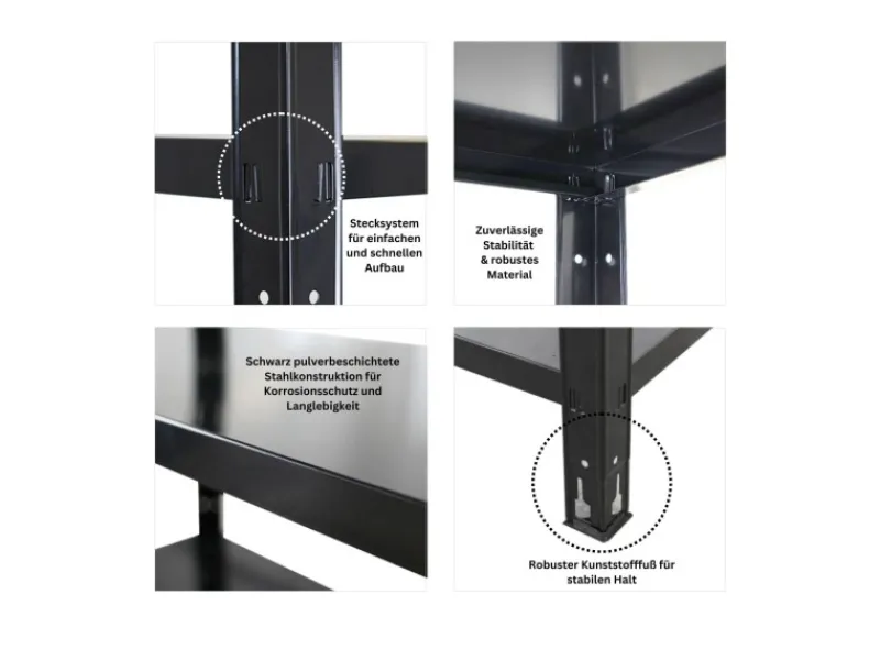 PROREGAL Regalsysteme^Schwerlastregal Ares HxBxT 180x90x40cm 5 Stahlplatten-Ebenen Fachlast 125 kg