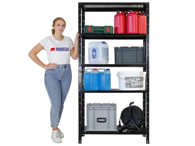 PROREGAL Regalsysteme^Schwerlastregal Ares HxBxT 180x90x40cm 5 Stahlplatten-Ebenen Fachlast 125 kg
