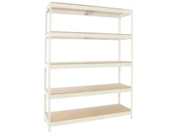 PROREGAL Regalsysteme^Schwerlastregal Wood Beast Five HxBxT 200 x 210 x 45 cm Fachlast 500 kg Weiß