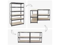 PROREGAL Schwerlastregal^Schwerlastregal Giant Tiger HxBxT 200 x 120 x 60 cm Fachlast 265 kg 6-Ebenen Schwarz