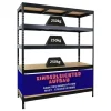 PROREGAL Schwerlastregal Rivet HxBxT 180x150x60 cm Fachlast 250kg Innovatives Stecksystem Schwarz