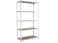 PROREGAL Schwerlastregal Muli HxBxT 180 x 80 x 40 cm 5 Fachböden Fachlast 150 kg Weiß