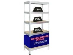 PROREGAL Schwerlastregal^Schwerlastregal Rivet HxBxT 180 x 90 x 45 cm Fachlast 250 kg Innovatives Stecksystem