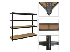 PROREGAL Schwerlastregal Giant Elephant HxBxT 160 x 180 x 60 cm Fachlast 200kg Schwarz